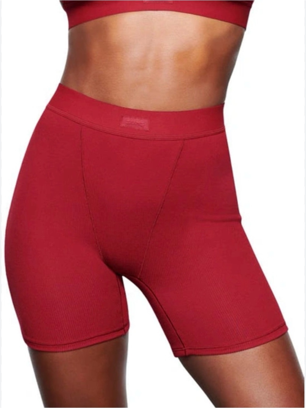 NWT Women’s Skims Cotton Rib Boxer Shorts Brick